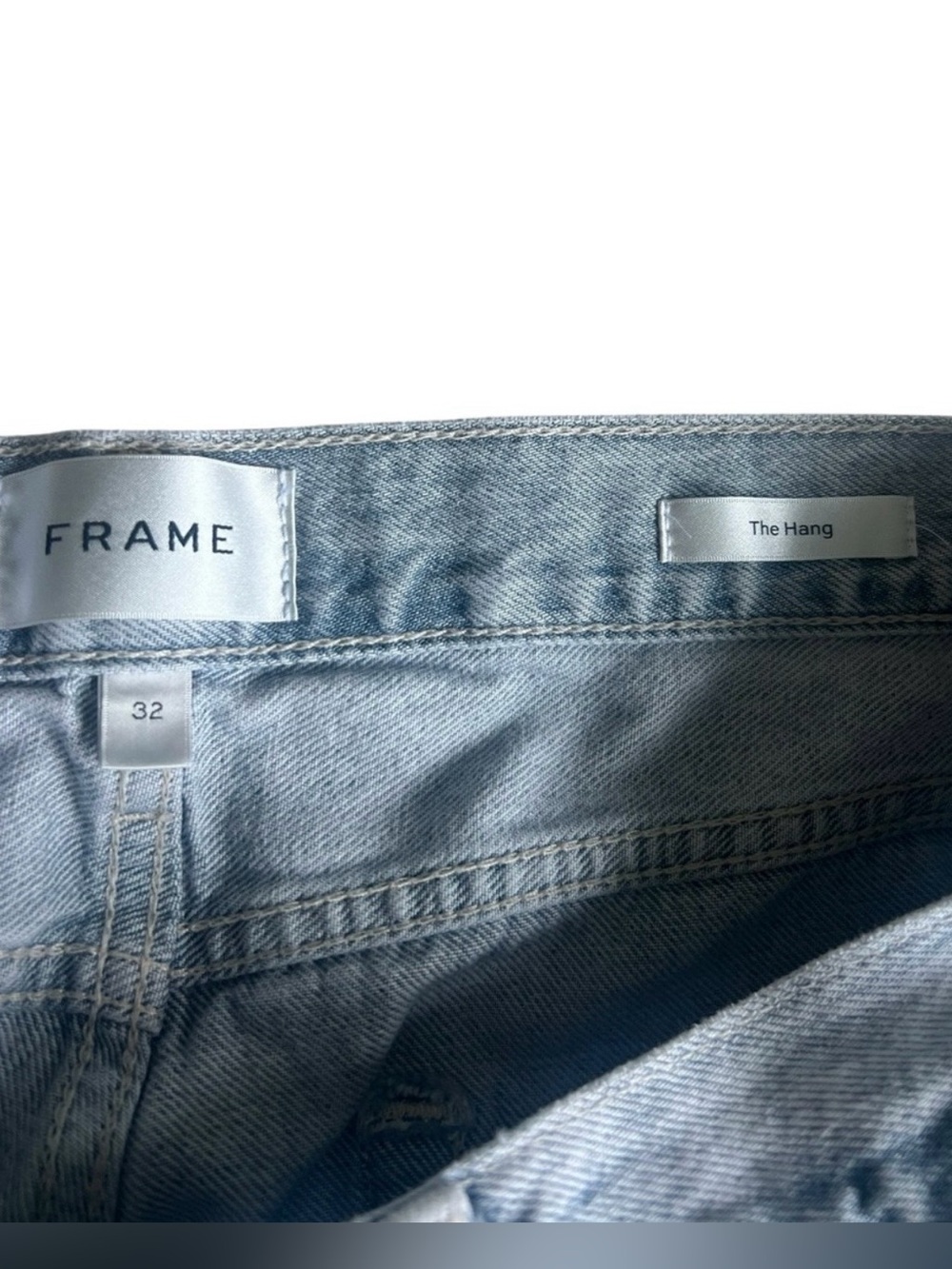 FRAME The Hang Cropped Straight Wide Leg 100% Cotton Denim Size 32 - Picture 10 of 13
